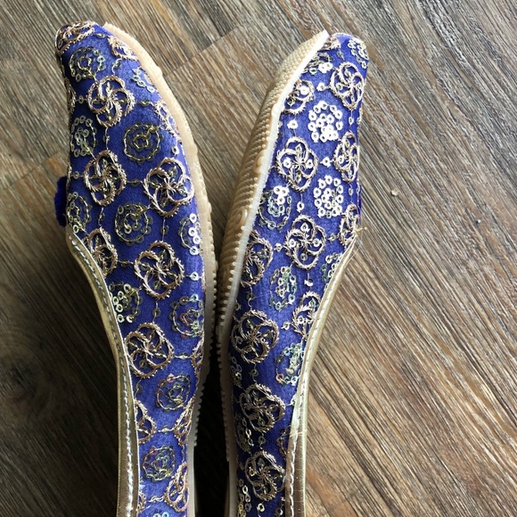 Blue Bling Indian shoes - Picture 4 of 7